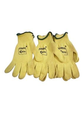 Jomac Kevlar Genuine Cut-Resistant Yellow Work Gloves 3 Pairs Durable & Lightwe